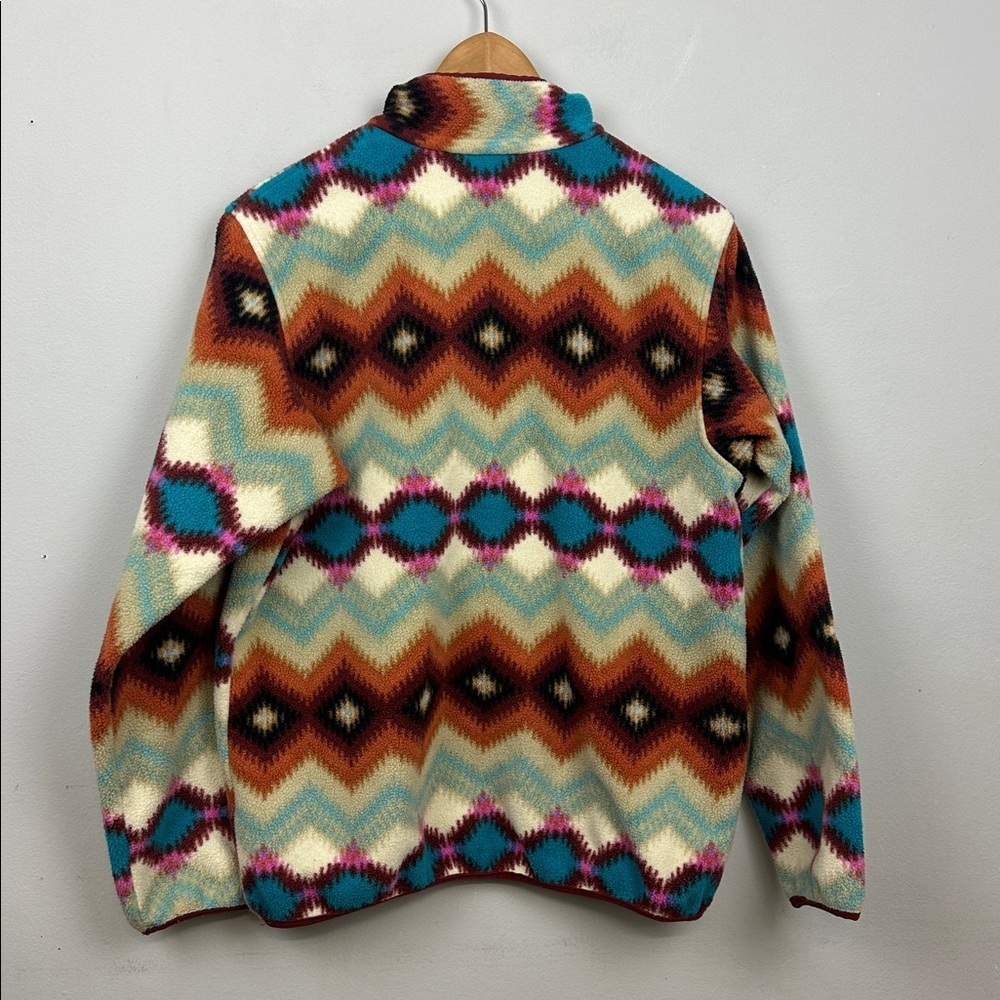 Patagonia Synchilla Snap T Fleece Timber Twist Aztec Pullover Cinder Red Sz M - Picture 11 of 17